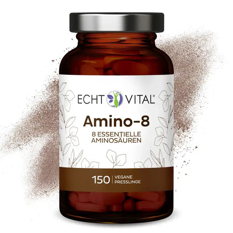 Echt Vital Amino-8 vegane Tabletten, braunes Glas, 8 essentielle Aminosäuren, 150 Presslinge