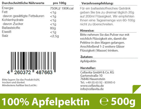 Apple Pectin 500g Storage Bag