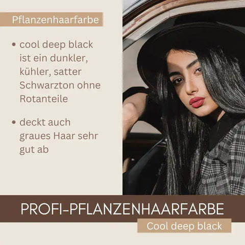 Profi-Pflanzenhaarfarbe SET kühles dunkles Schwarz "cool deep black"