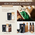 Pflanzenhaarfarbe Set mit Zubehör, Pinsel, grüne Handschuhe, Pflegeprodukte und Verpackung