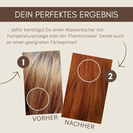 Kit de coloration capillaire végétale professionnelle "henné rouge chaud pur - warm pure henna red"