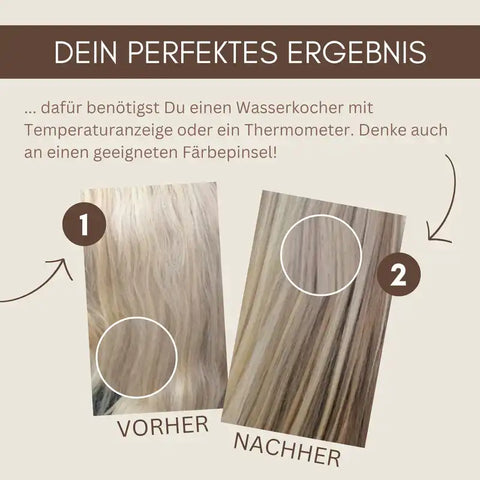 Vorher-Nachher Vergleich blondiertes Haar, Tipps für perfektes Farbergebnis, deutsche Anleitung
