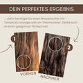 Vorher-nachher Vergleich von gefärbtem Haar, braunes Haar vor und nach Coloration.