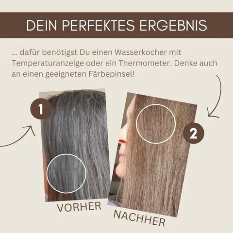 Profi-Pflanzenhaarfarbe SET warmes Hell-Braun "warm light brown"