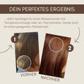 Vorher-nachher-Vergleich von braunem Haar, Haarfärbeergebnis, Haarfarbe Tutorial