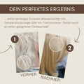 Vorher-nachher Vergleich blondes Haar, Ergebnis Haarfärbung, glattes gepflegtes Haar