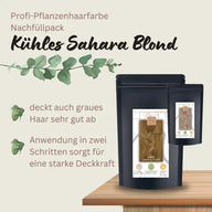 Profi-Pflanzenhaarfarbe kühles Sahara-Blond "cool sahara blond in 2-Steps" 2x 90g Nachfüllpacks