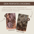 Vorher-nachher Vergleich von gefärbtem Haar, Nahaufnahme, Haarfarbe Verbesserung, perfekte Ergebnisse