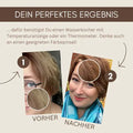 Vorher-Nachher Foto Haarfarbe, Frau mit kurzem Haar, Ergebnis Haarfärbung Vergleich
