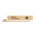 Bambuszahnbürste mit brauner Verpackung und Baum-Logo, vitanur, auf weißem Hintergrund