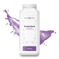 Basenbad Dose 1200g von ECHT VITAL vor lila Wasserspritzer, basisches Badekonzentrat