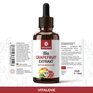 Etikett der Bio Grapefruitkernextrakt Tropfen