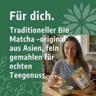Bio Matcha Pulver von VITALOVE im wiederverschliessbaren Beutel