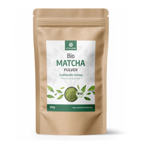 Bio Matcha Pulver 100 g im VITALOVE Beutel