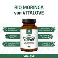 Bio Moringa Oleifera Kapseln in veganer Kapselform