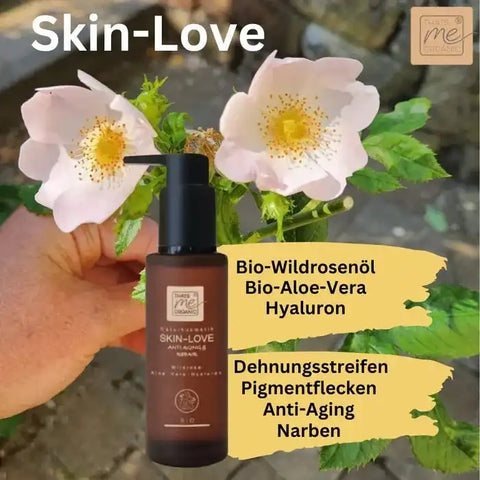 SKIN-LOVE - Wildrosen Serum mit Aloe Vera & Hyaluron Bio-Naturkosmetik 100m - VITALOVE - Naturprodukte