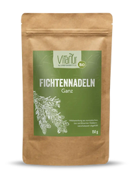 Vitanur Bio Fichtennadeln Ganz 150g im braunen Kraftpapierbeutel, grünes Etikett