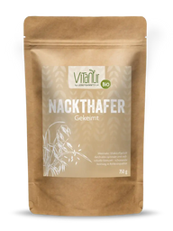 Vitanur Bio Nackthafer gekeimt 750g braune Verpackung, Produktfoto, Superfood