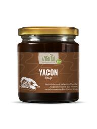 Vitanur Bio Yacon Sirup 250ml Sturzglas, braunes Glas mit goldfarbenem Deckel