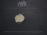 Bio Yacon Pulver auf schwarzem Untergrund mit Lineal, Vitanür Branding