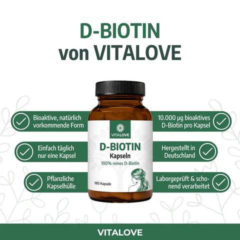 Biotin Kapseln (Vitamin B7) – 180 Kapseln