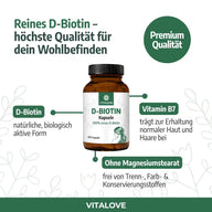 Biotin Kapseln (Vitamin B7) – 180 Kapseln