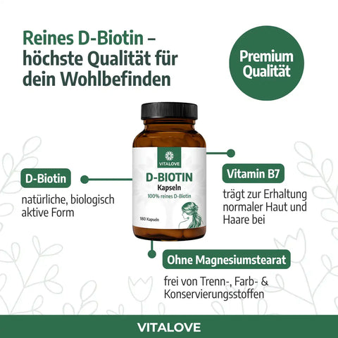 Biotin Kapseln (Vitamin B7) – 180 Kapseln