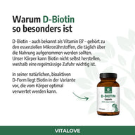 Biotin Kapseln (Vitamin B7) – 180 Kapseln