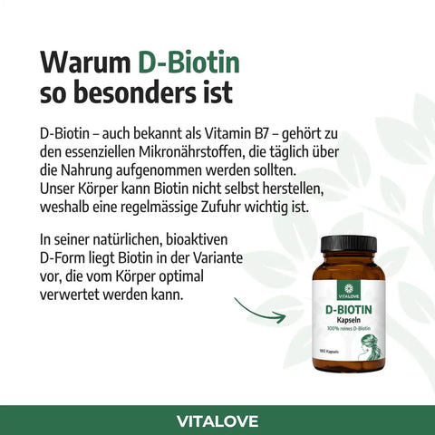 Biotin Kapseln (Vitamin B7) – 180 Kapseln