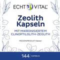 Echt Vital Zeolith Kapseln Verpackung, 144 Kapseln, Clinoptilolith-Zeolith, medizinisches Produkt