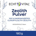 Echt Vital Zeolith Pulver Etikett, 180g, 100% mikronisierter Klinoptilolith-Zeolith, Medizinprodukt