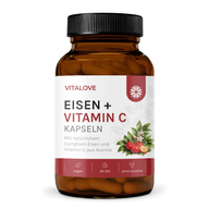 Vitalove Eisen und Vitamin C Kapseln mit Curryblatt und Acerola