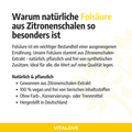 Infografik zu natürlicher Folsäure aus Zitronenschalen-Extrakt, VitaLove, vegan, ohne Zusatzstoffe