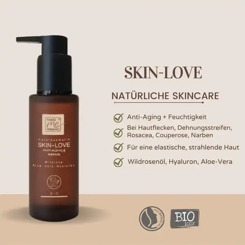 SKIN-LOVE - Wildrosen Serum mit Aloe Vera & Hyaluron Bio-Naturkosmetik 100m - VITALOVE - Naturprodukte