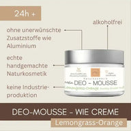 Deo-Mousse Lemongrass-Orange 24h+ Deo wie Creme ohne Aluminium Naturkosmetik 50ml - VITALOVE - Naturprodukte