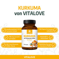 Kurkuma Forte Kapseln (mit schwarzem Pfeffer) – 100 Kapseln