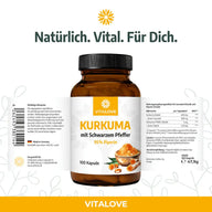 Kurkuma Forte Kapseln (mit schwarzem Pfeffer) – 100 Kapseln