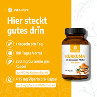 Kurkuma Forte Kapseln (mit schwarzem Pfeffer) – 100 Kapseln