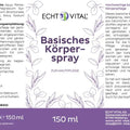 Echt Vital Basisches Körperspray 150 ml, lila Etikett, Hautpflege, natürliche Inhaltsstoffe