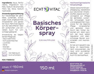 Echt Vital Basisches Körperspray 150 ml, lila Etikett, Hautpflege, natürliche Inhaltsstoffe