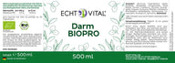 Echt Vital Darm BIOPRO Etikett, 500ml, Bio Nahrungsergänzung, Made in Germany