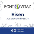Eisen Nahrungsergänzungsmittel Etikett, Curryblattextrakt, Acerolakirsche, 60 vegane Kapseln