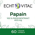Echt Vital Papain Etikett, 100% Papayaextrakt, 400 mg, 60 vegane Kapseln, Nahrungsergänzungsmittel