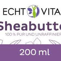 Echt Vital Sheabutter Etikett, 200 ml, vegan, unraffiniert, hergestellt in Deutschland