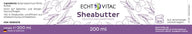 Echt Vital Sheabutter Etikett, 200 ml, vegan, unraffiniert, hergestellt in Deutschland