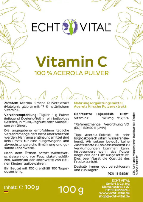 Vitamina C - bustina da 100 g di polvere