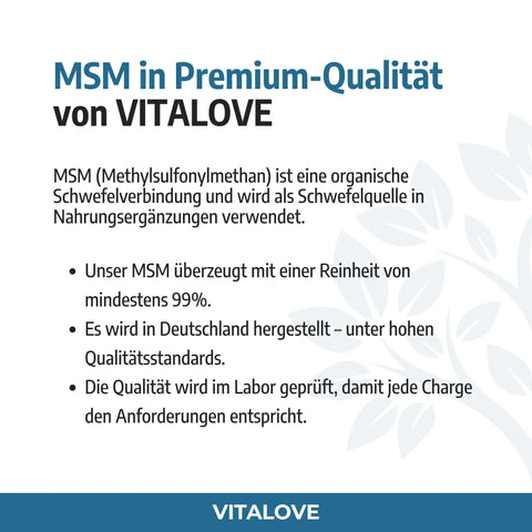 MSM Tabletten aus Rohstoff mit feiner Partikelgrösse
