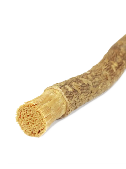 Miswak Zahnbürste aus Naturholz, naturbelassen, auf neutralem Hintergrund