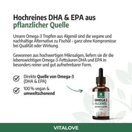 Pflanzliche Omega-3 Quelle aus Algenöl mit DHA und EPA