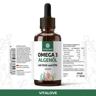 Vegane Omega-3 Algenöl Tropfen mit DHA und EPA